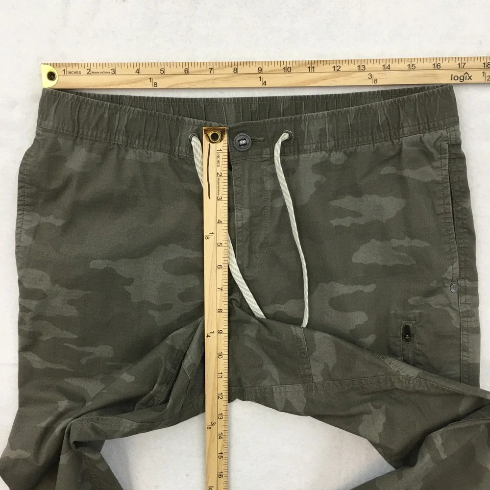 Vuori Mens Ripstop Camo Climber Pants Green Large Elastic Waist Drawstring V412